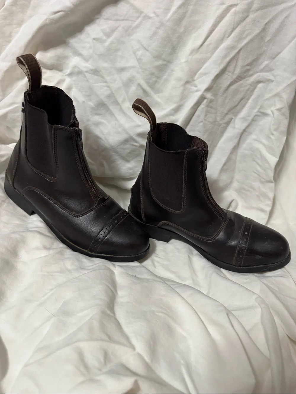 Kids Dark Brown zip up Riding Boots